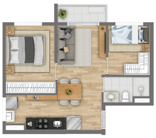 39m² - 2 dorms