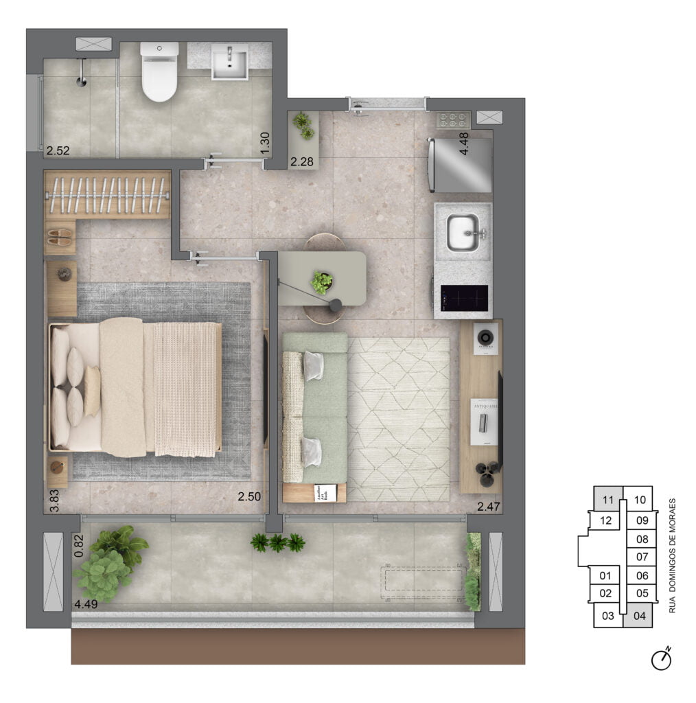 1 dorm - 33m²