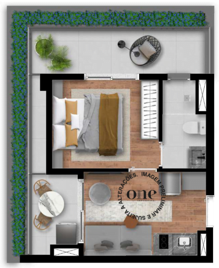 39m² - 1 dorm. - Carinás