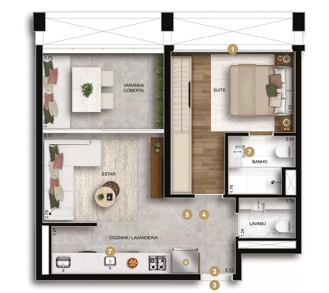 1 dorm | 57m² | 1 Vaga – Hive Ibirapuera