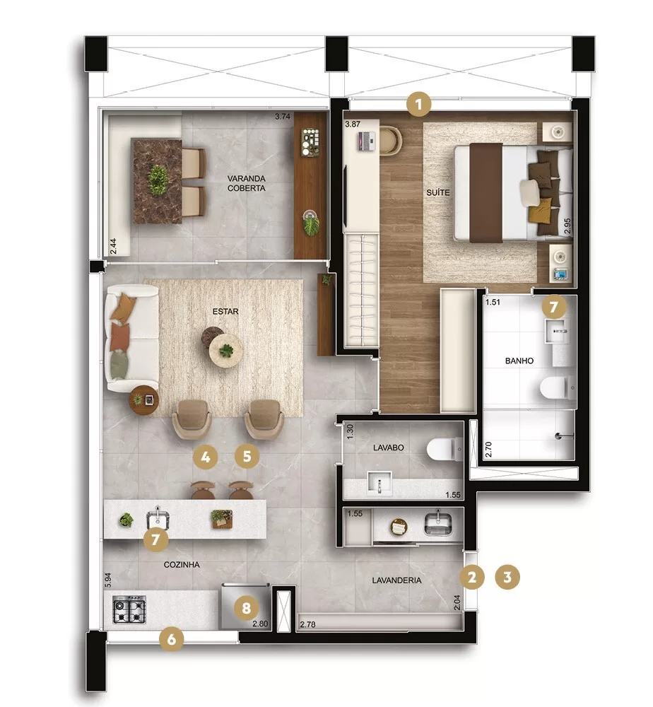 1 dorm | 70m² | 1 Vaga – Hive Ibirapuera