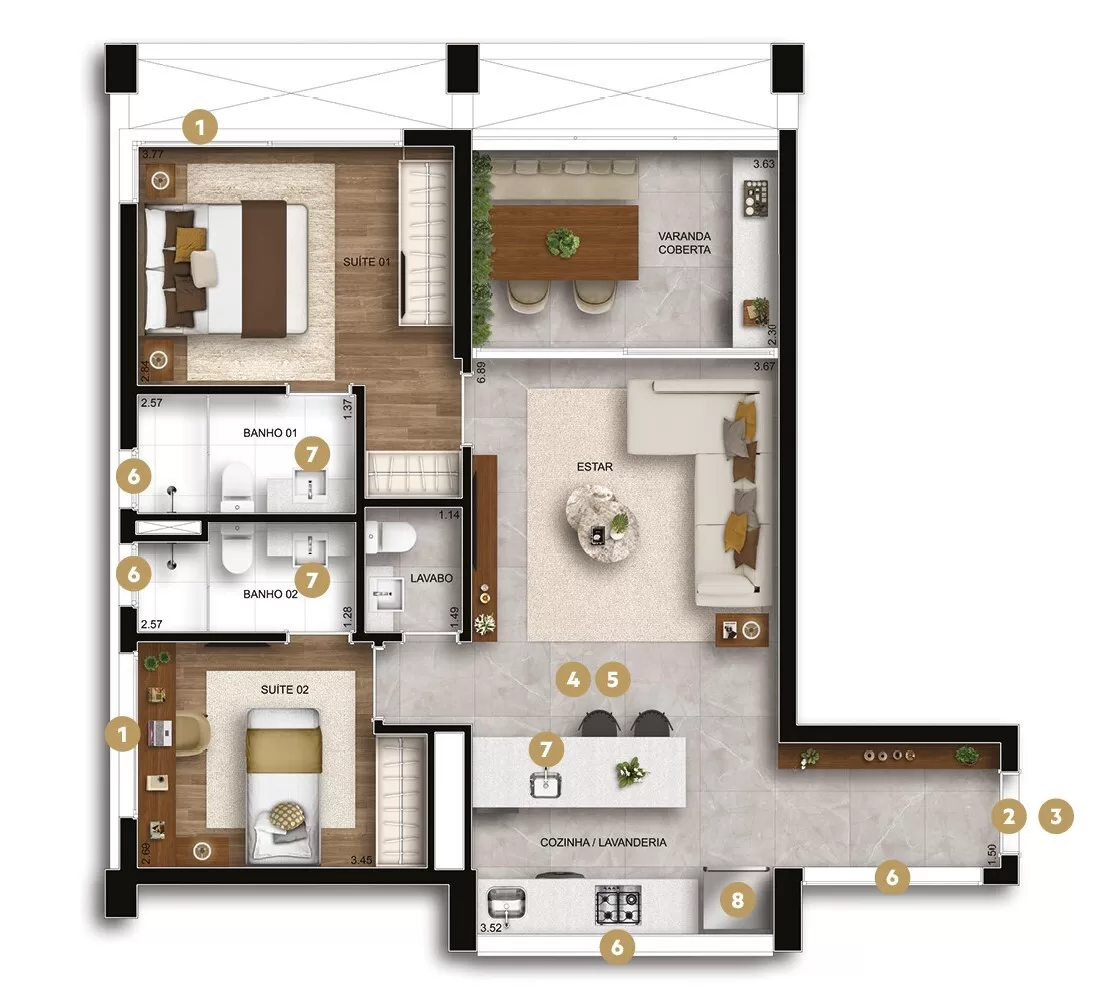 2 dorm | 80m² | 1 Vaga – Hive Ibirapuera