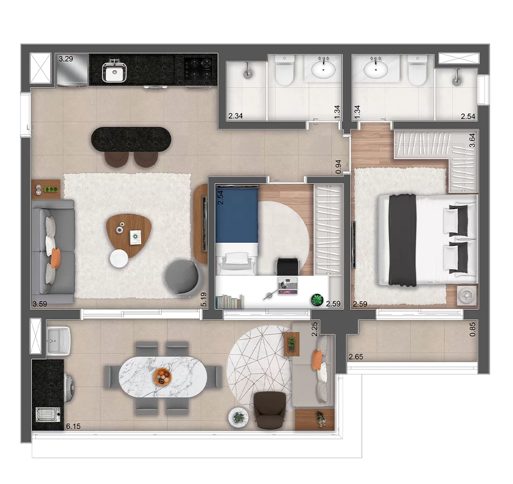 2 dorm | 72,17m² – Mac Ibirapuera – Análise Completa