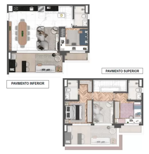 Planta 10 - 3 dorm 112,88m² - duplex