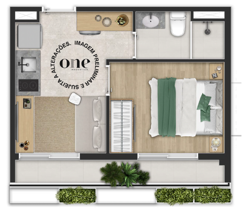 One Alameda Itu - 28m² - 1 dorm