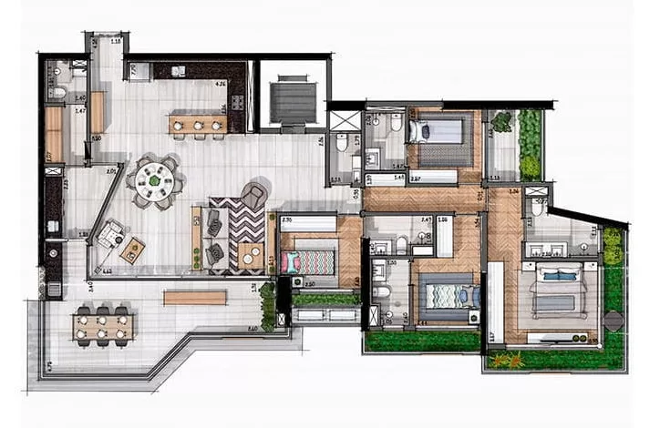 4 dorm 197m² – O Parque | Torre Folhagem