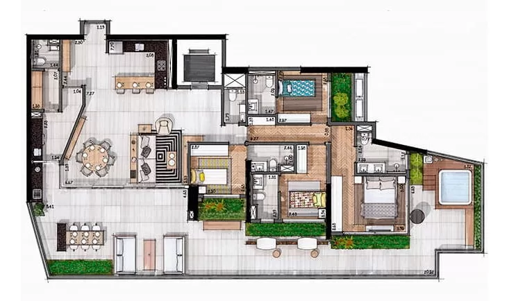 4 dorm 253m² - penthouse – O Parque | Torre Folhagem