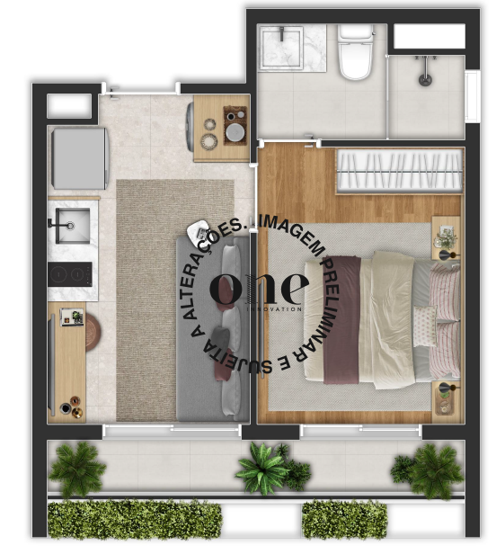 1 dorm. - 28m²