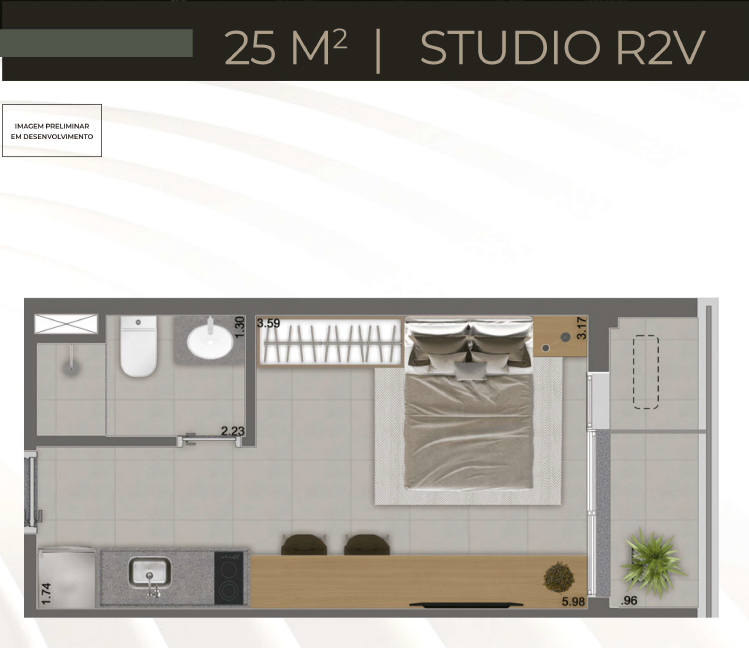Studio - 25m² - R2V