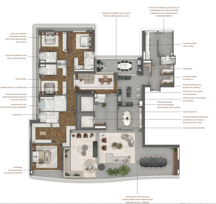 Planta Tipo - 515 m²