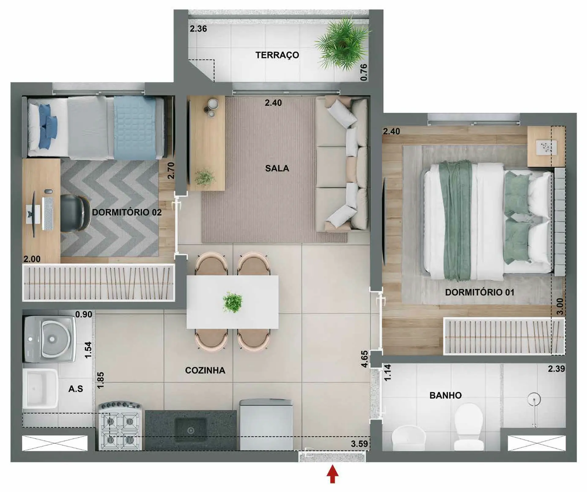 Planta 3 – Mérito Lapa | Lançamento da Cury na Vila Anastácio
