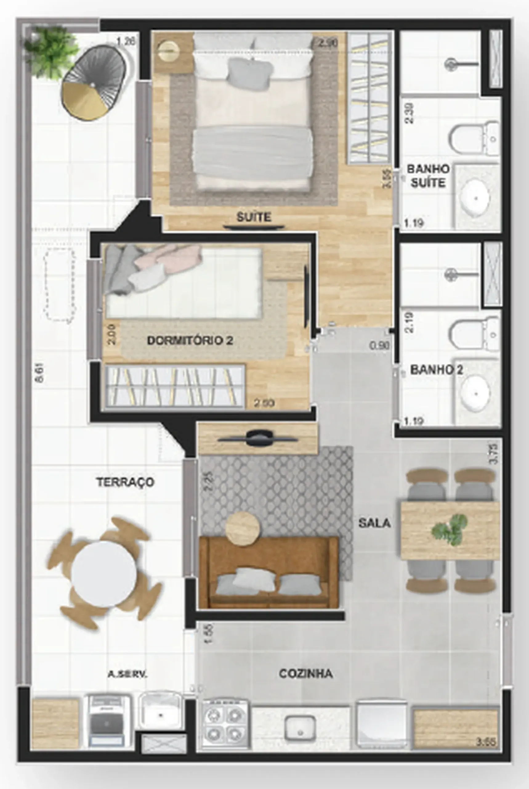 Planta 2 – Supreme Vila Romana | Lançamento da Cury na Lapa