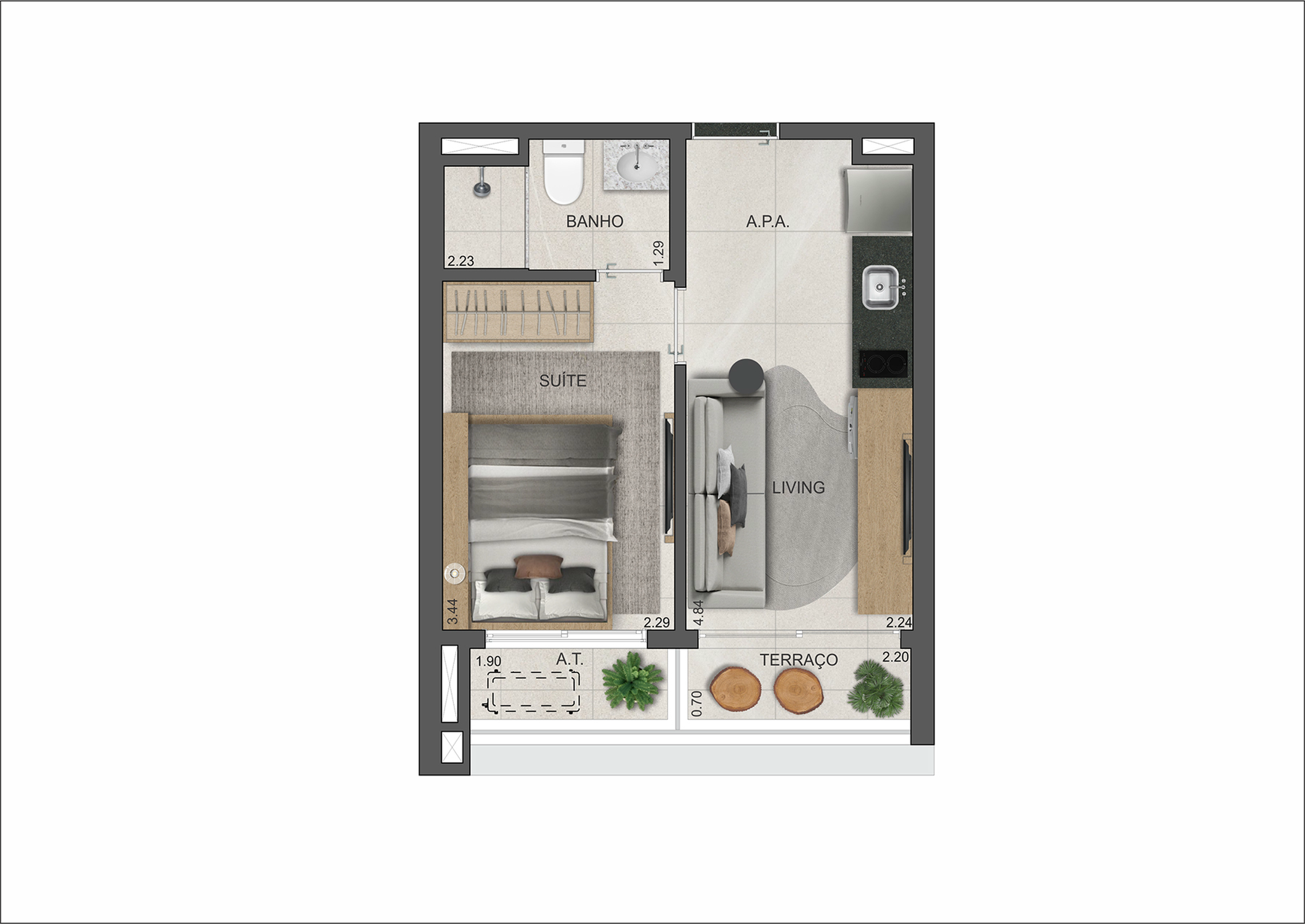1 Dorm 28m² – VP Moema
