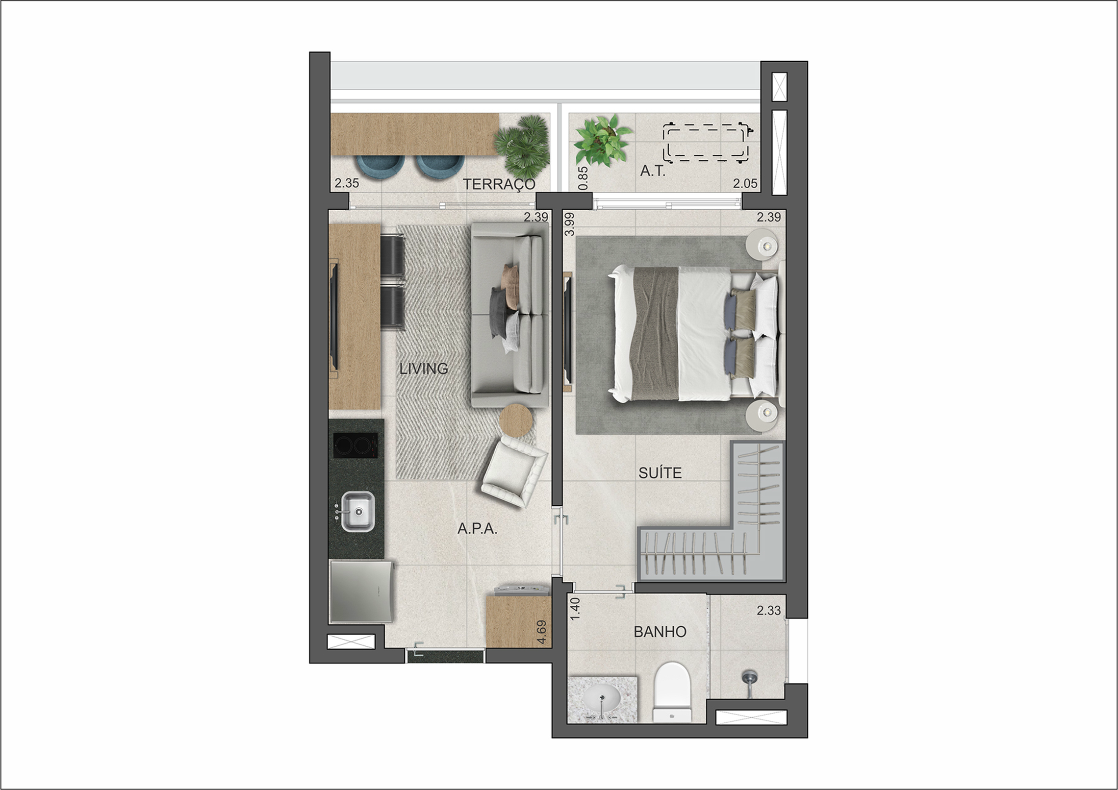 1 Dorm 32m² – VP Moema