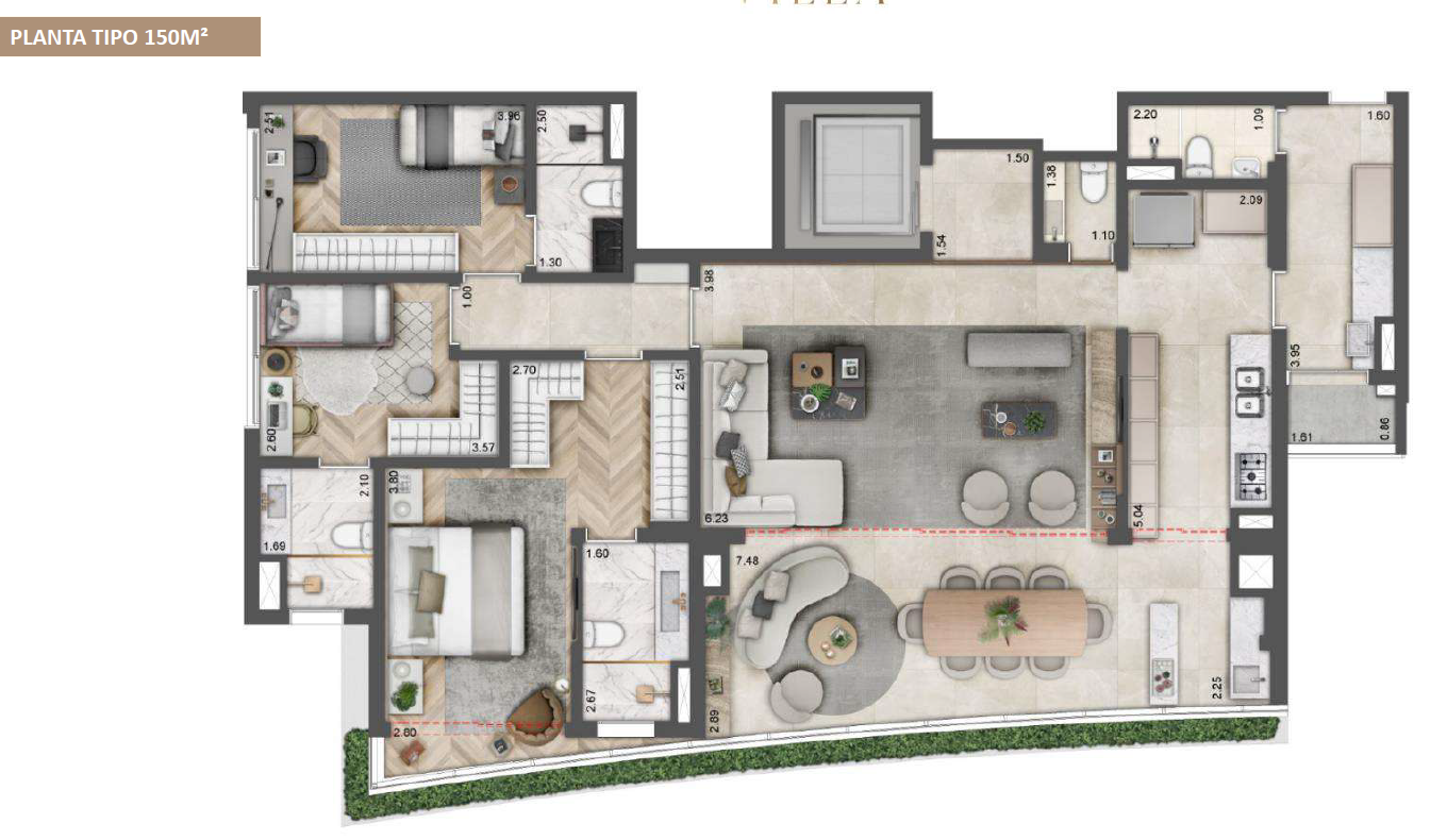 150 m²