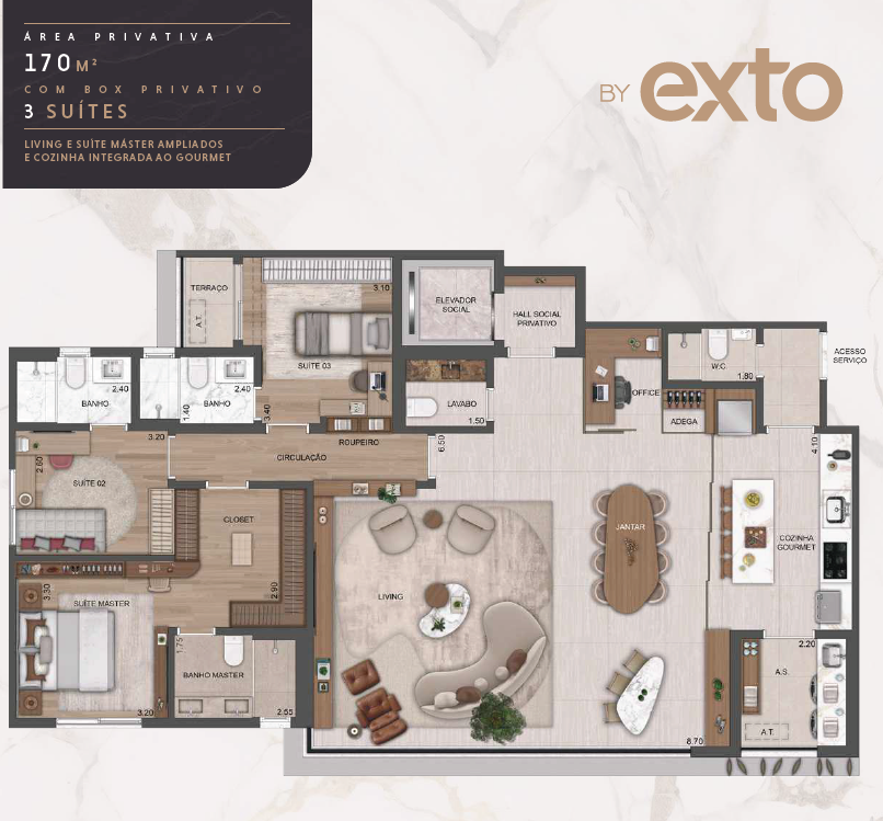 170 m² - 3 Suítes – The Selection Moema