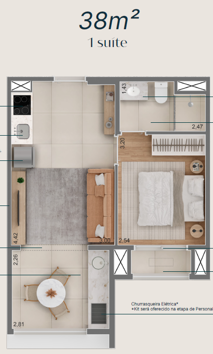 38m² – Raízes Premium Campo Belo