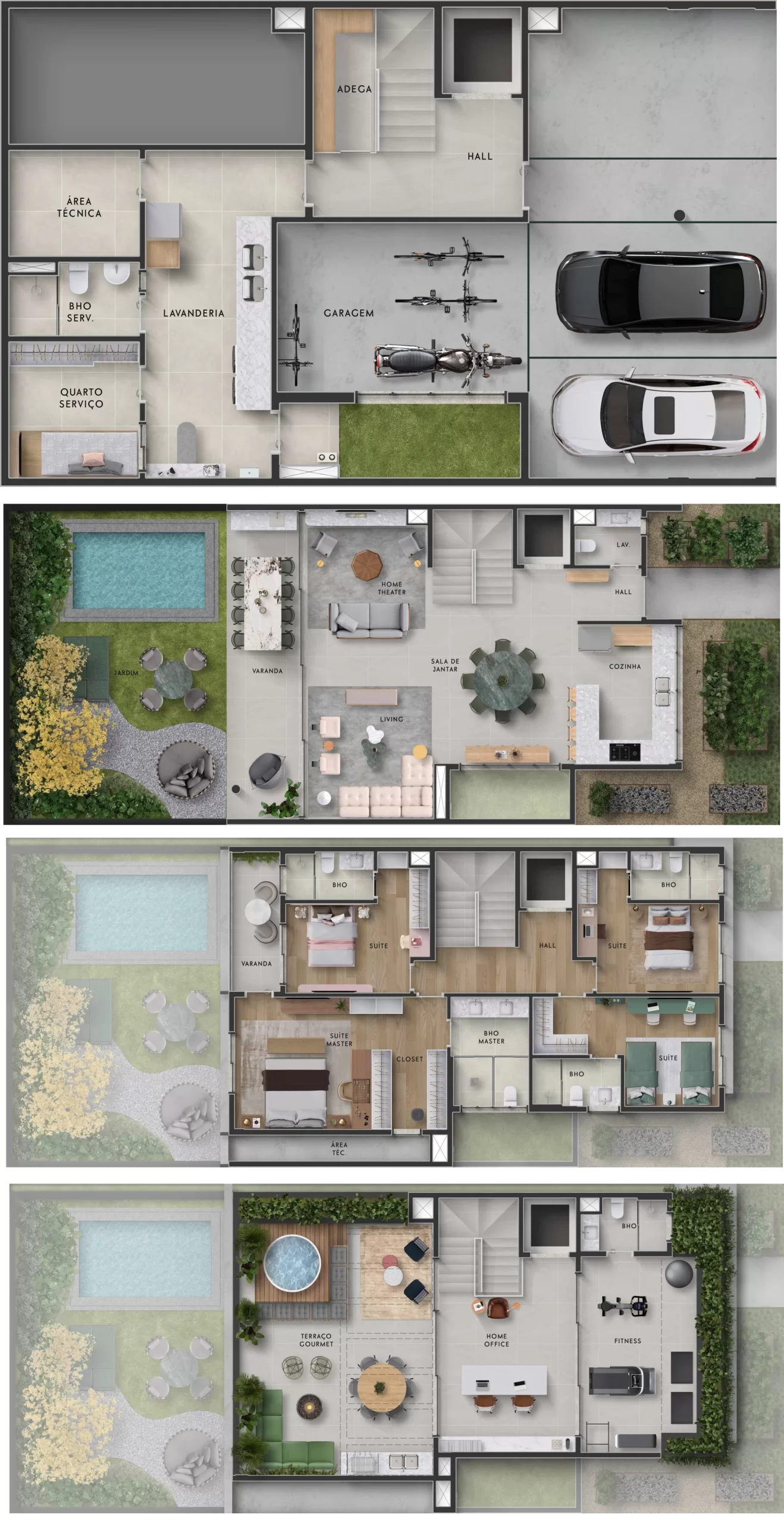 4 dorms | 572,34m² | 4 Vagas – Tibiriçá Green Home