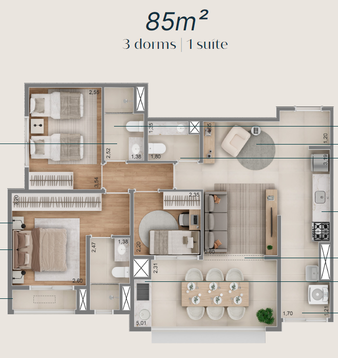 85m² – Raízes Premium Campo Belo