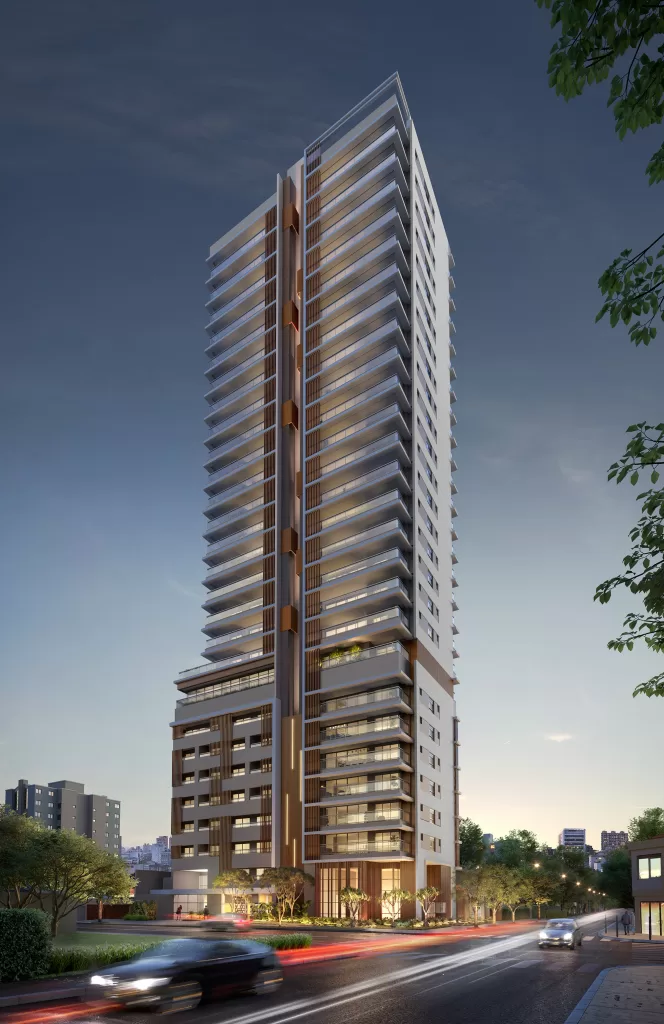 Fachada do empreendimento Latitude Campo Belo – Residencial