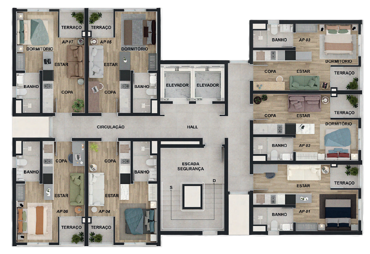Pavimento tipo – Enjoy Residence