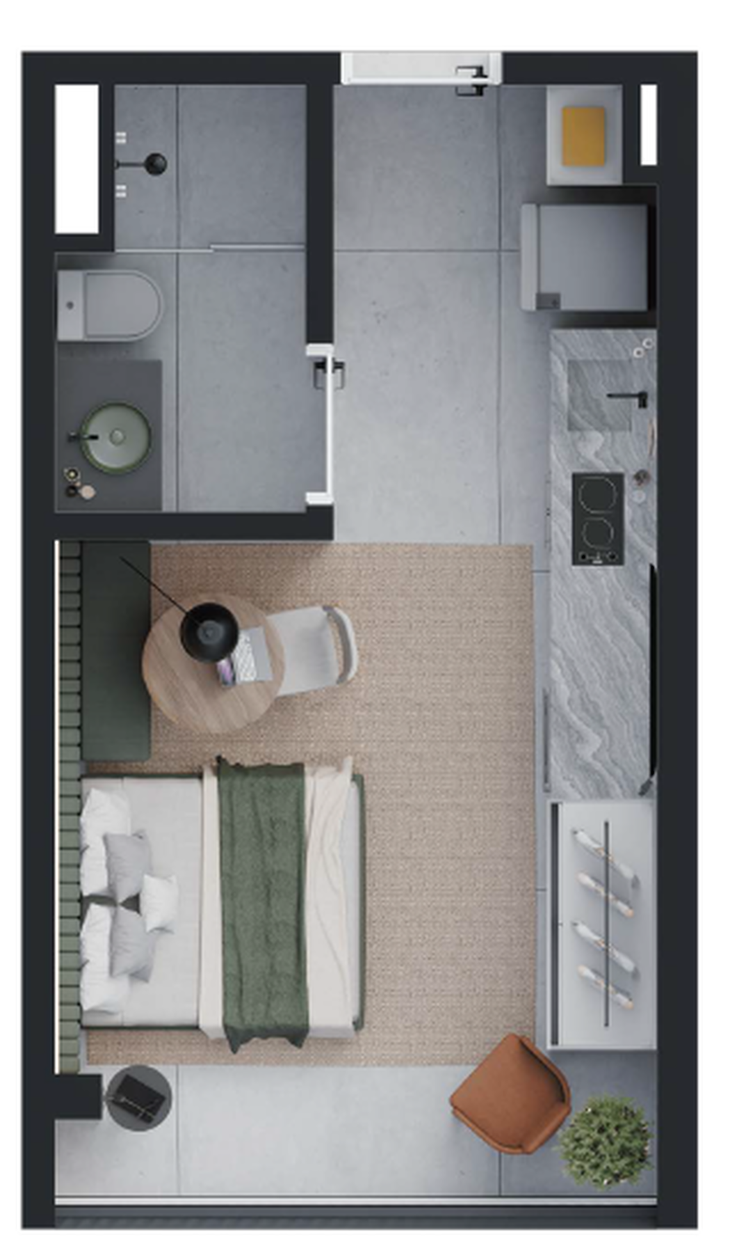 Planta 01 - 1 dorm 24m² - studio – Grafik Moema