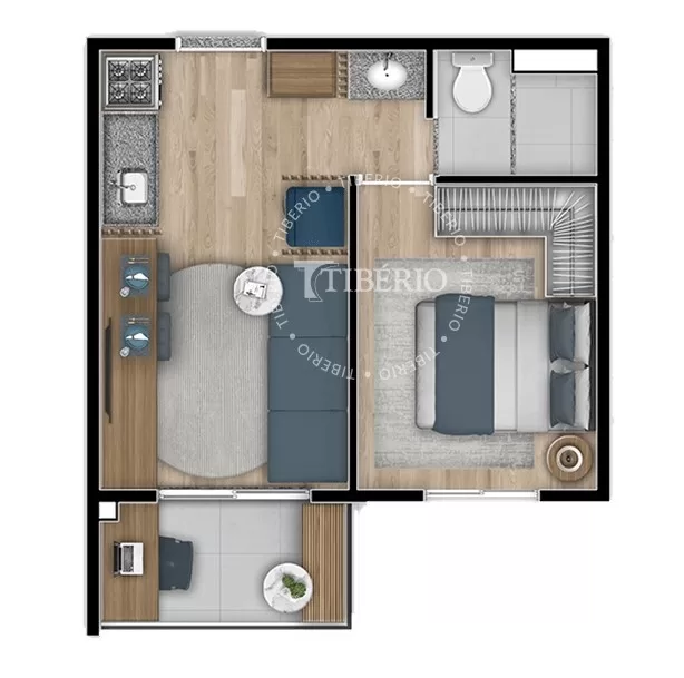 1 dorm 30m² – Blend Saúde