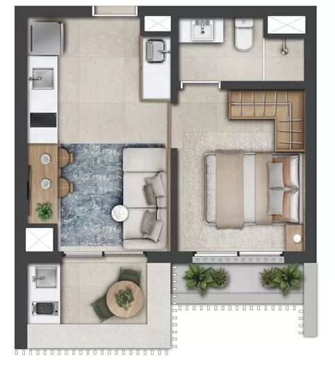 1 dorm | 35m² – Vogel Moema