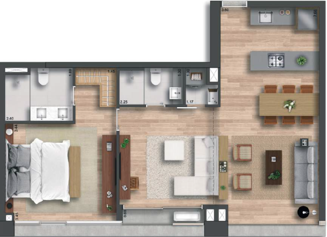 1 dorm 73m² – 155 Jerônimo – Residencial