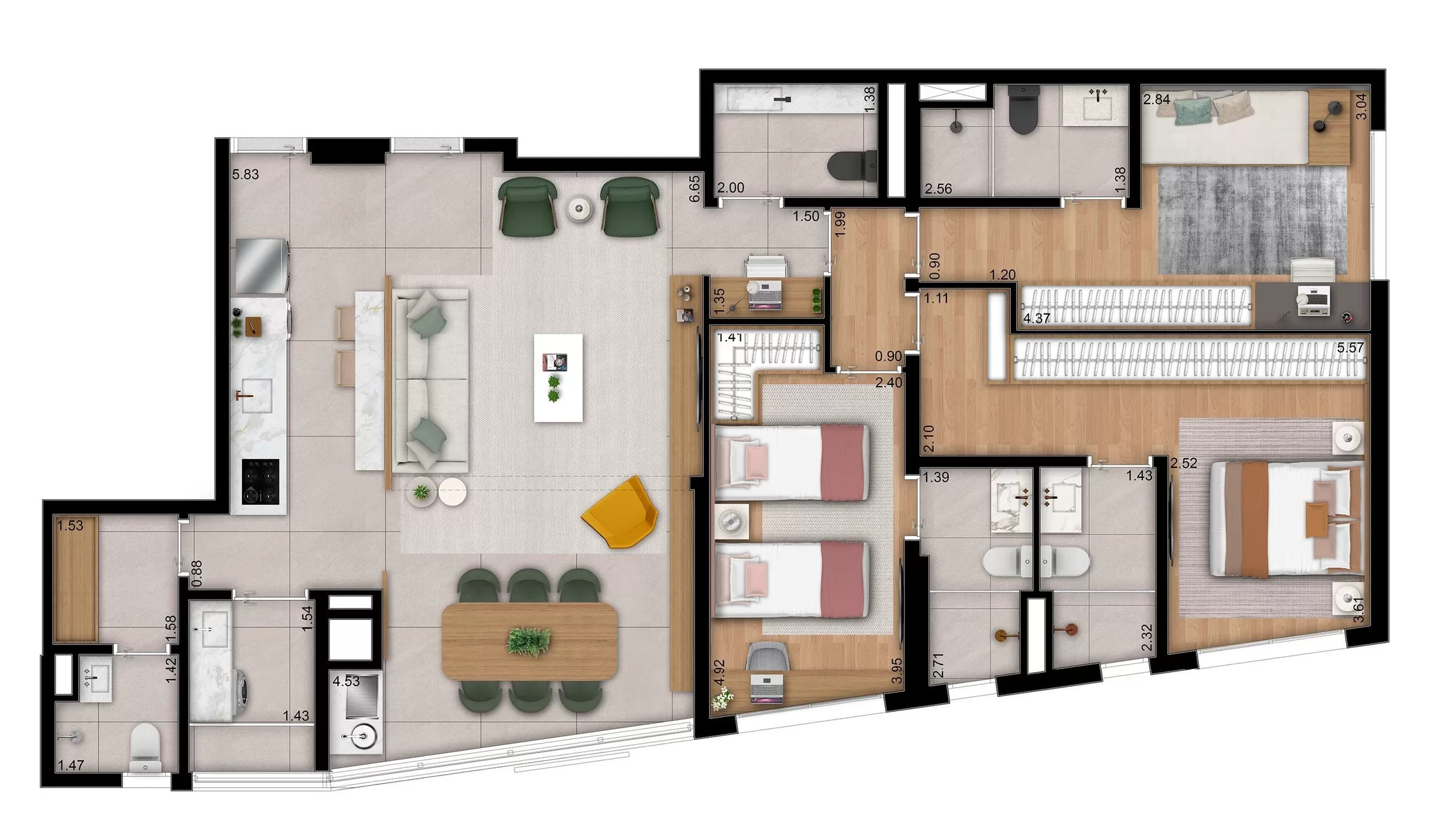 3 dorm | 118m² | 2 Vagas – Monogram Moema