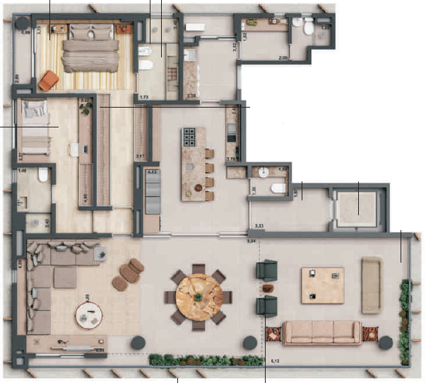 2 dorm 204m² - opção – Bioma Itaim