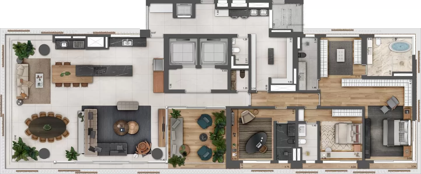 2 dorm 355m² - opção 1 – Figueira Leopoldo