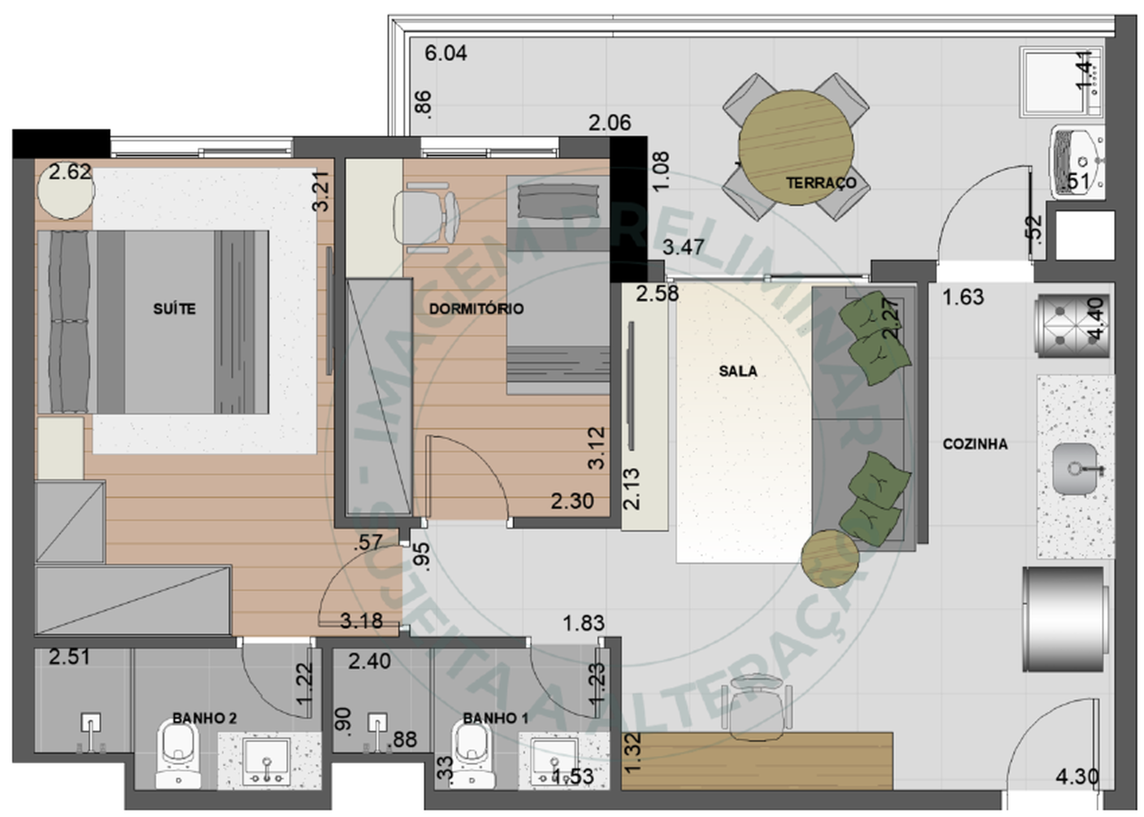 2 dorm 62m² – Vila Ares Saúde