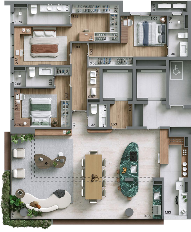 3 dorm | 151m² – Lumine High Residences