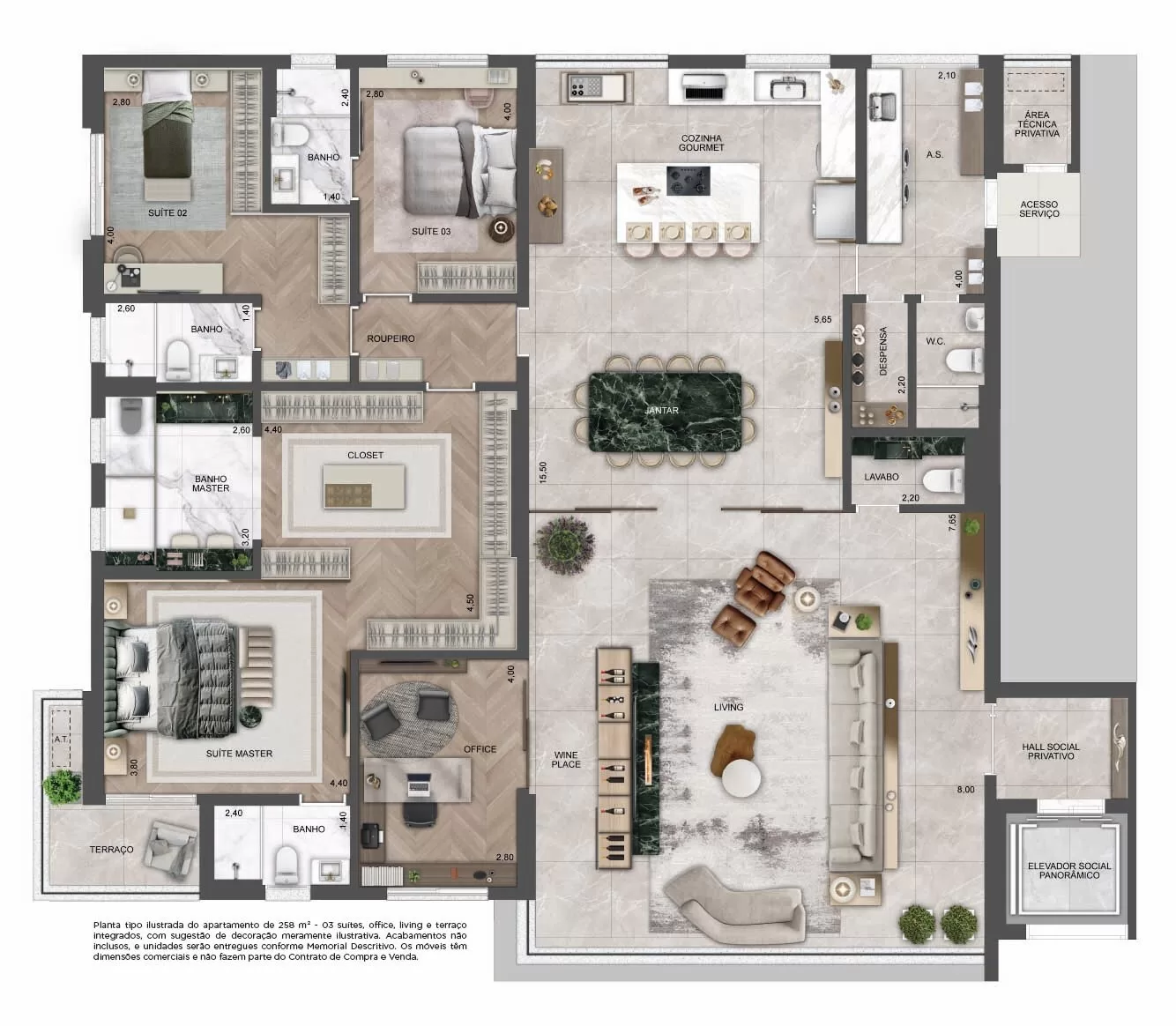 3 dorm | 258m² (opção1) – Splend Moema