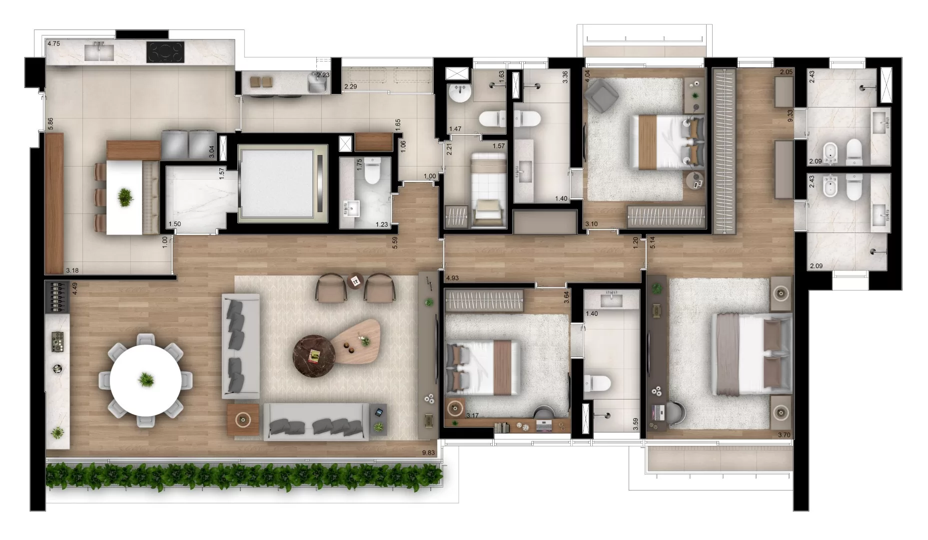 3 dorm 229m² - opção 2 – Casa Brasileira Itaim