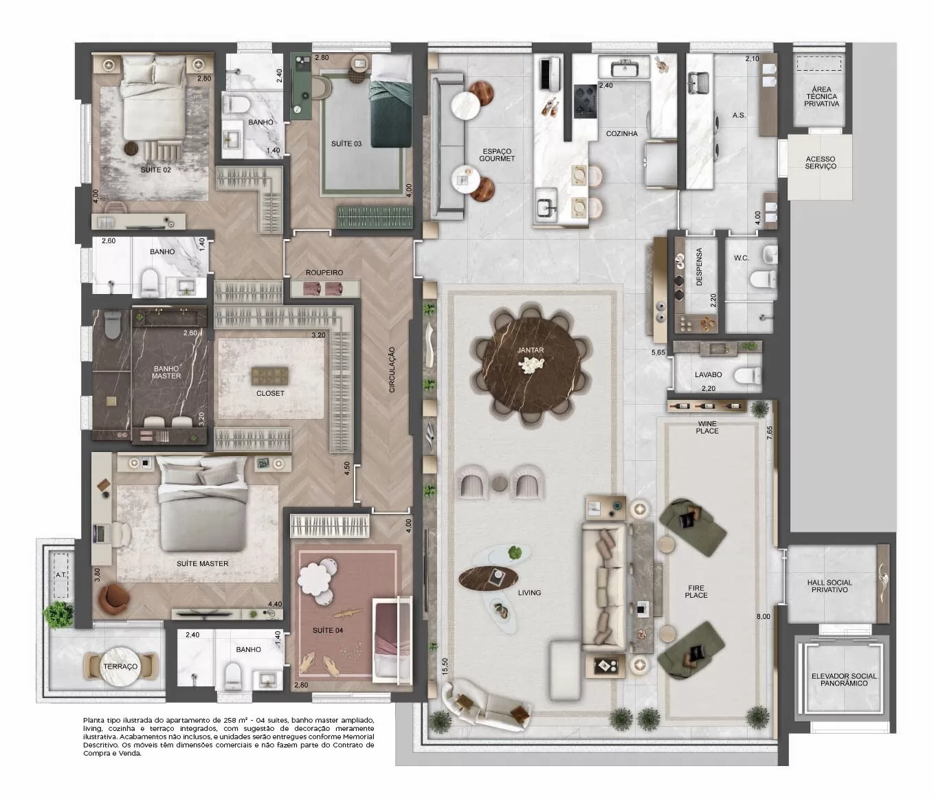 4 dorm 258m² | (opção 2) – Splend Moema