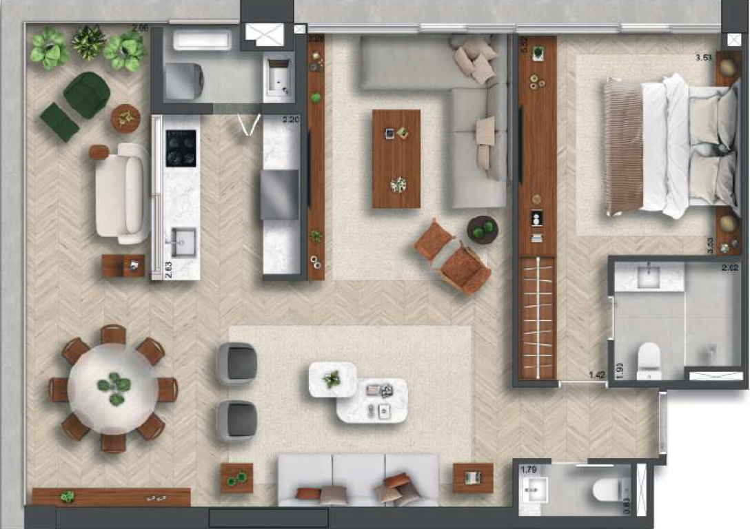 1 dorm 90m² – 155 Jerônimo – Residencial