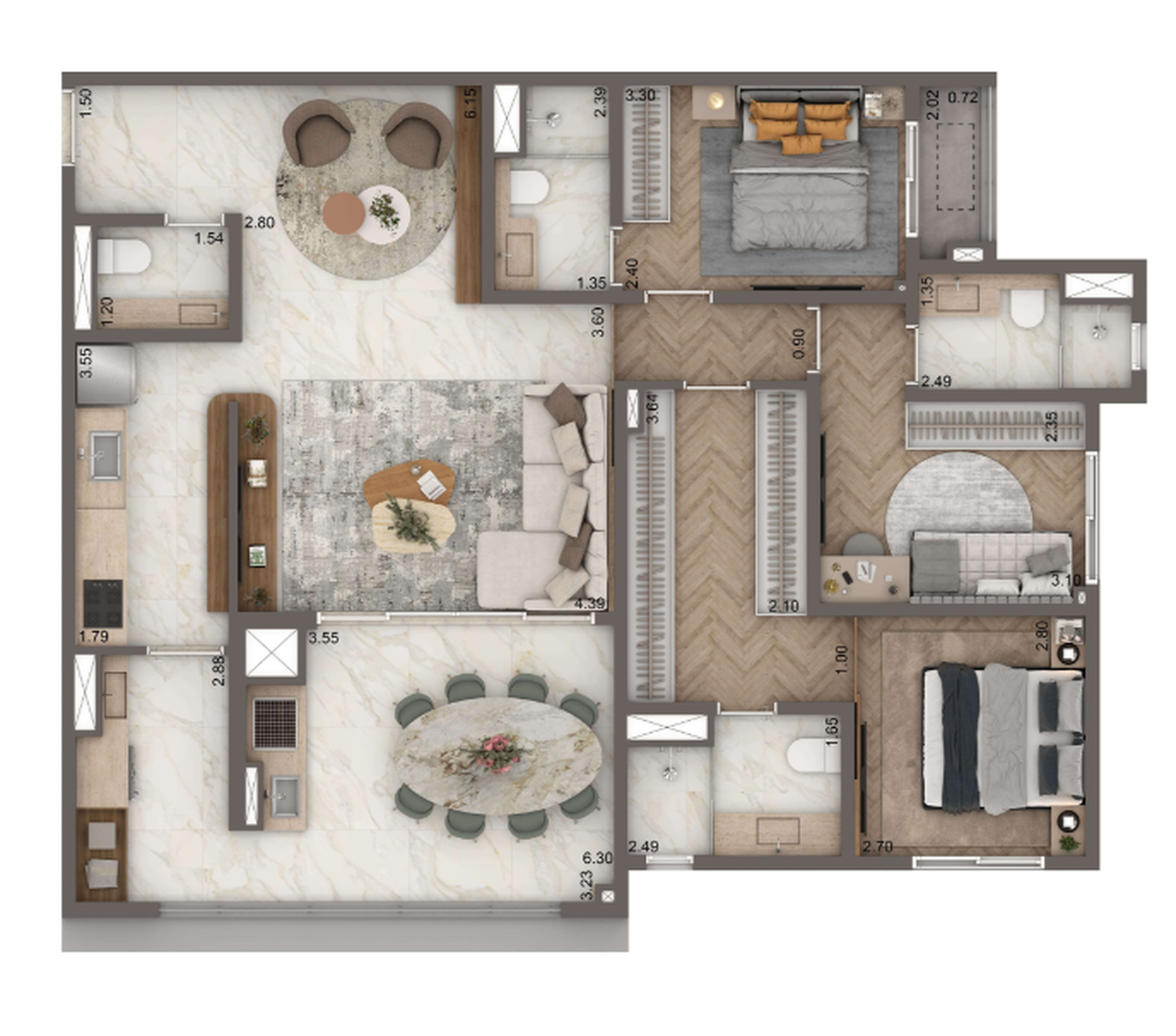 3 dorm | 111m² – The Residence Brooklin
