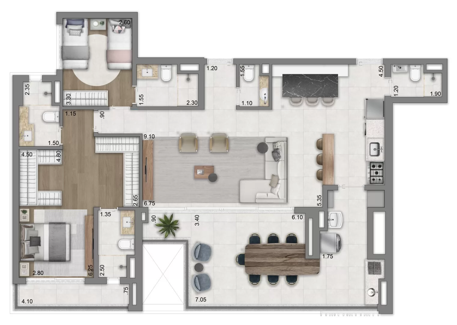 2 dorm | 134m² | opção – Éden Park