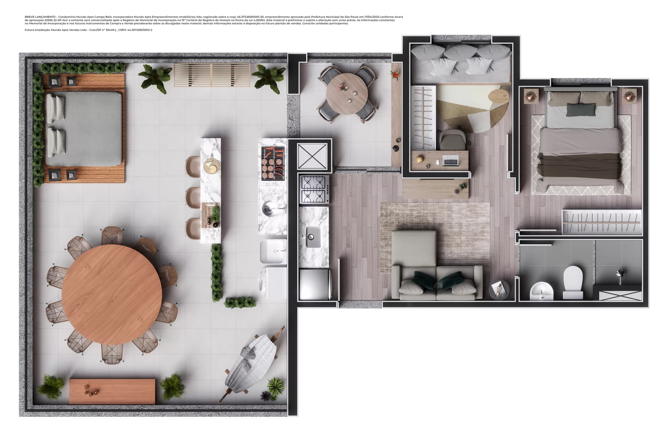Planta 05 - 2 dorm - penthouse – Mundo Apto Campo Belo