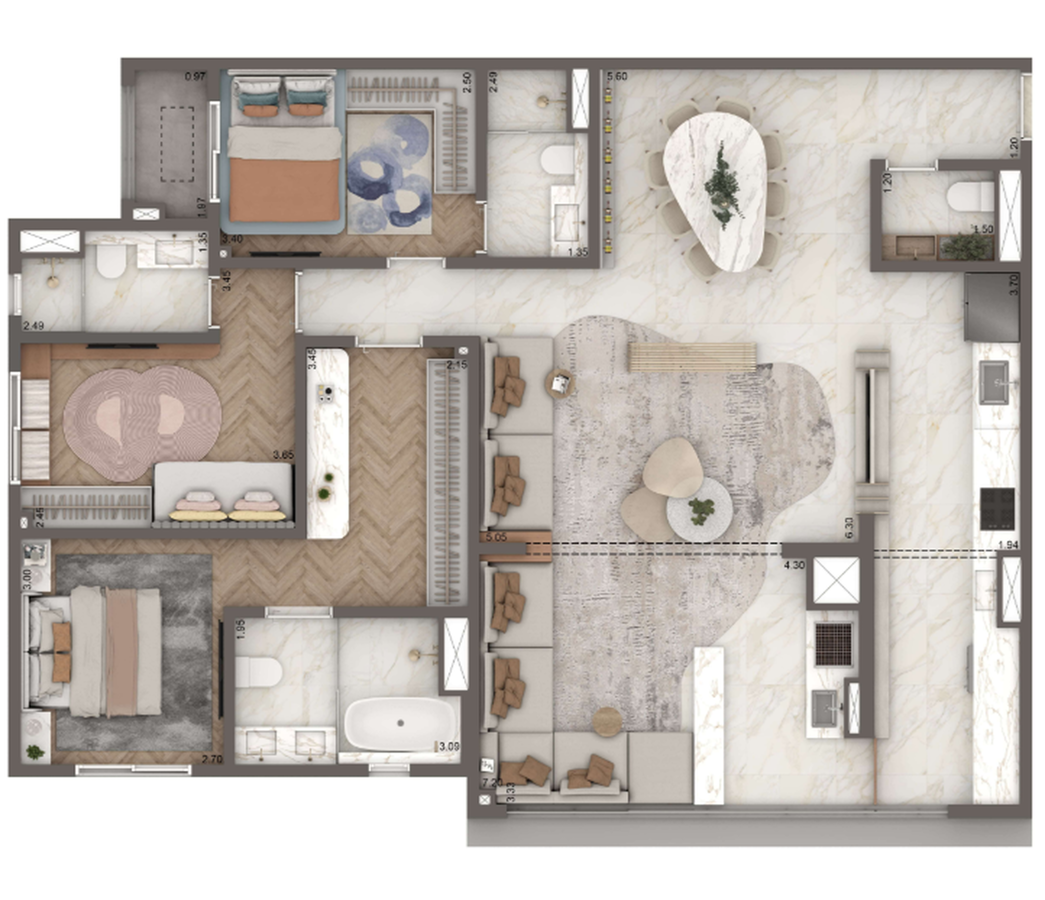 3 dorm | 127m² – The Residence Brooklin