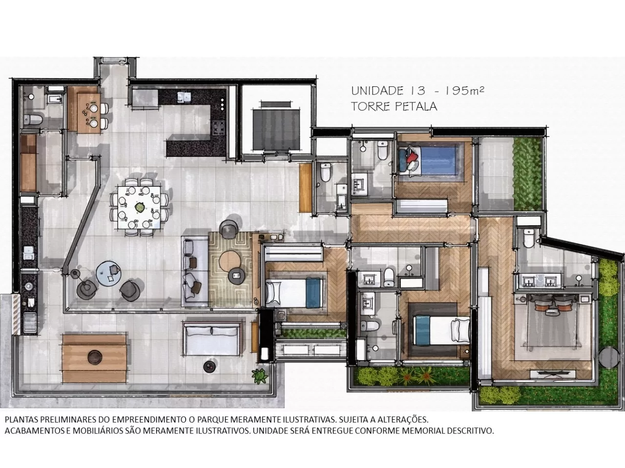 4 dorm 195m² – O Parque – Torre Pétala