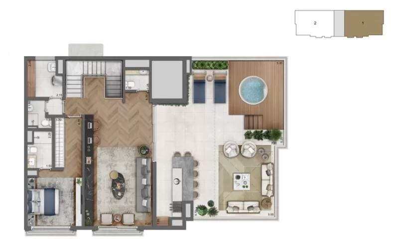 Planta 05 - 4 dorm 329m² - cobertura duplex superior – Cyrela Legacy Campo Belo