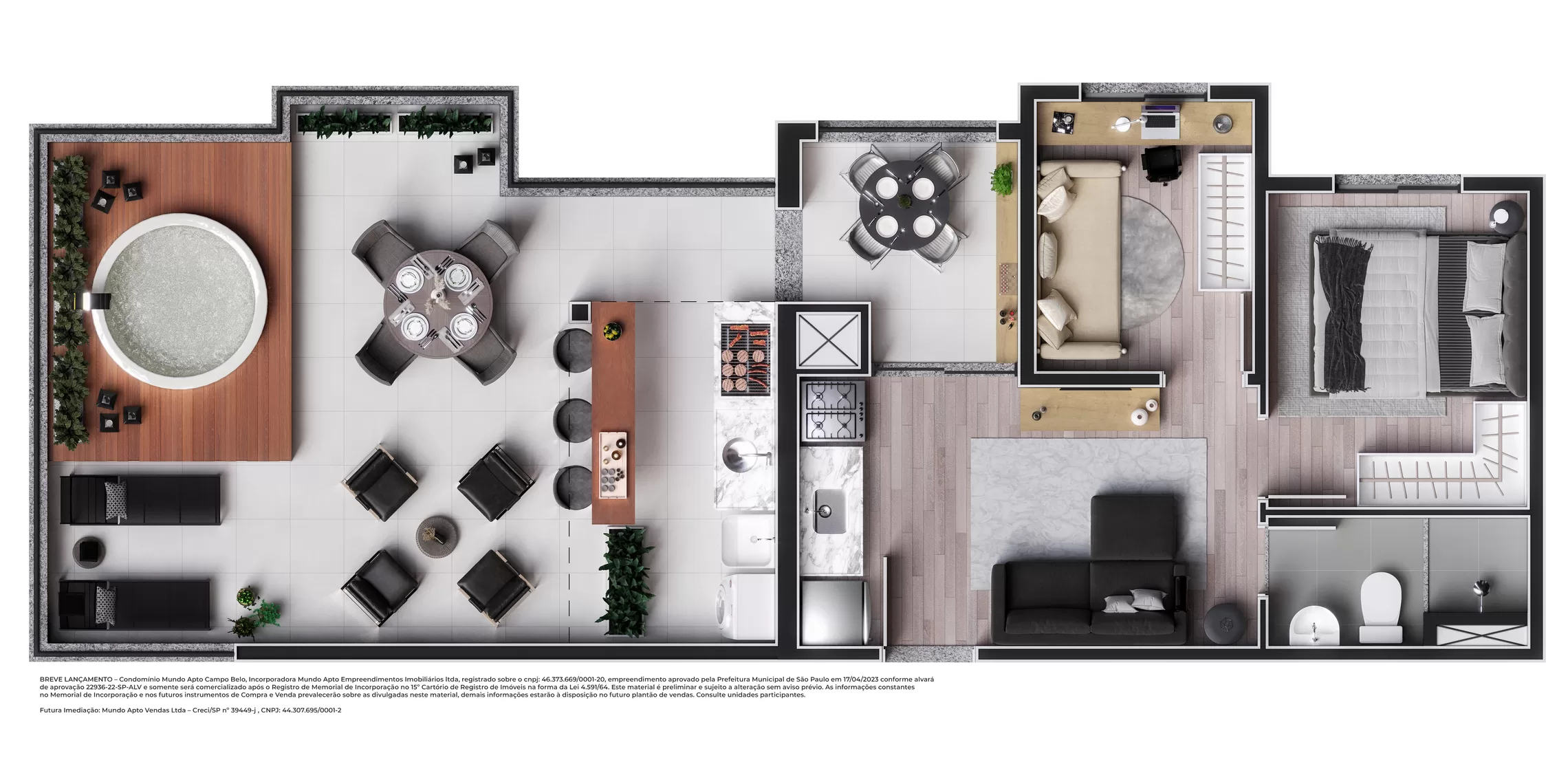 Planta 06 - 2 dorm - cobertura – Mundo Apto Campo Belo