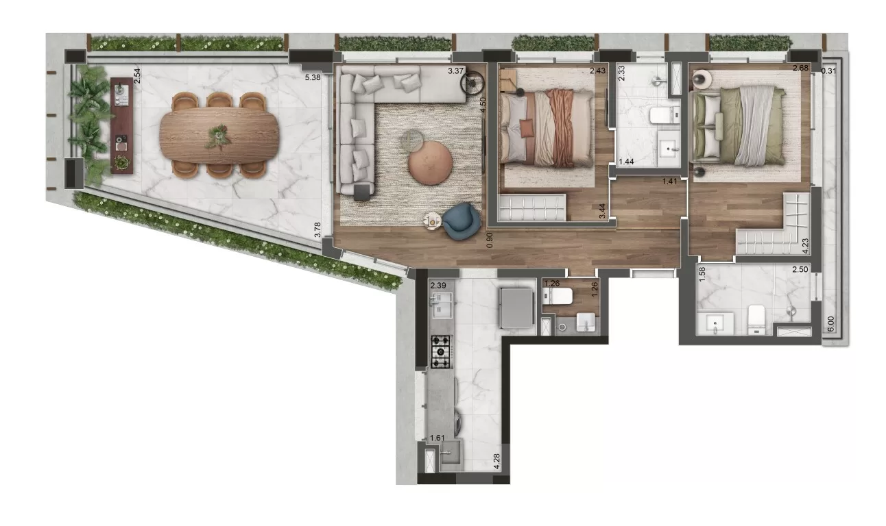 2-dorm-101m² – 177 Jerônimo – Residencial