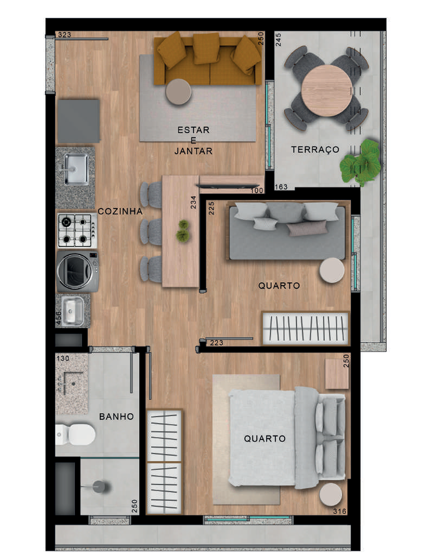 2 dorm 40,55m² – Up Saúde