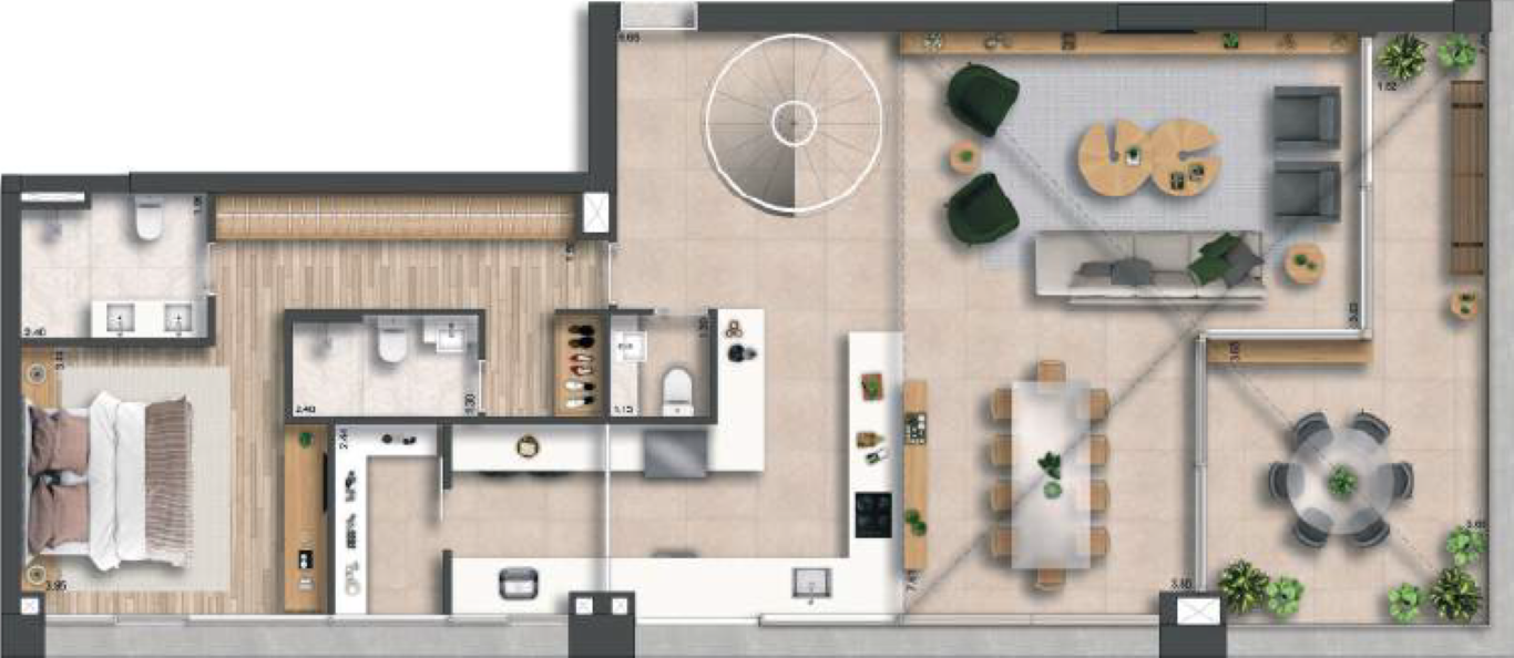 3 dorm 137m² - duplex inferior opção – 155 Jerônimo – Residencial