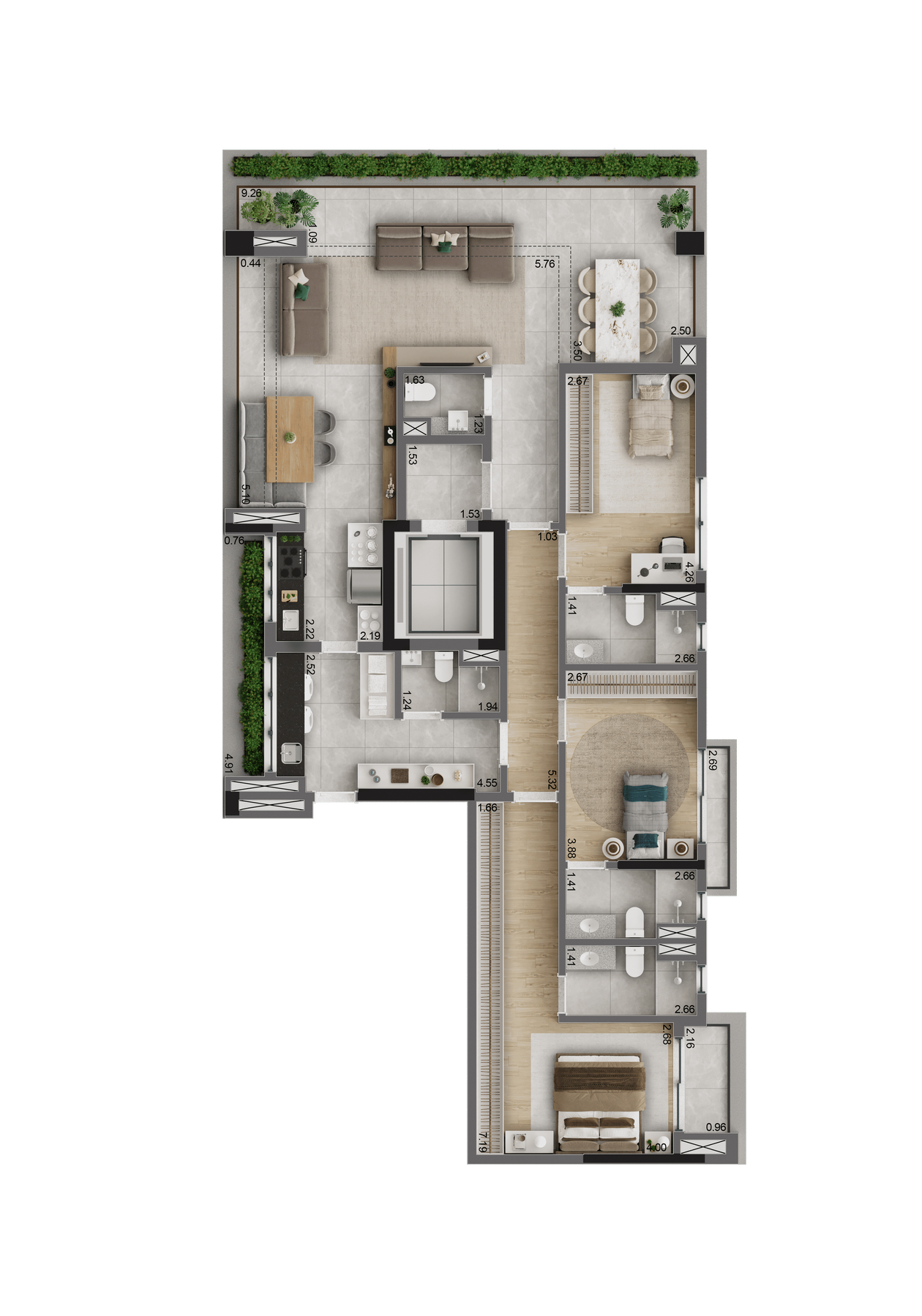 Planta 165m² – The Only Moema