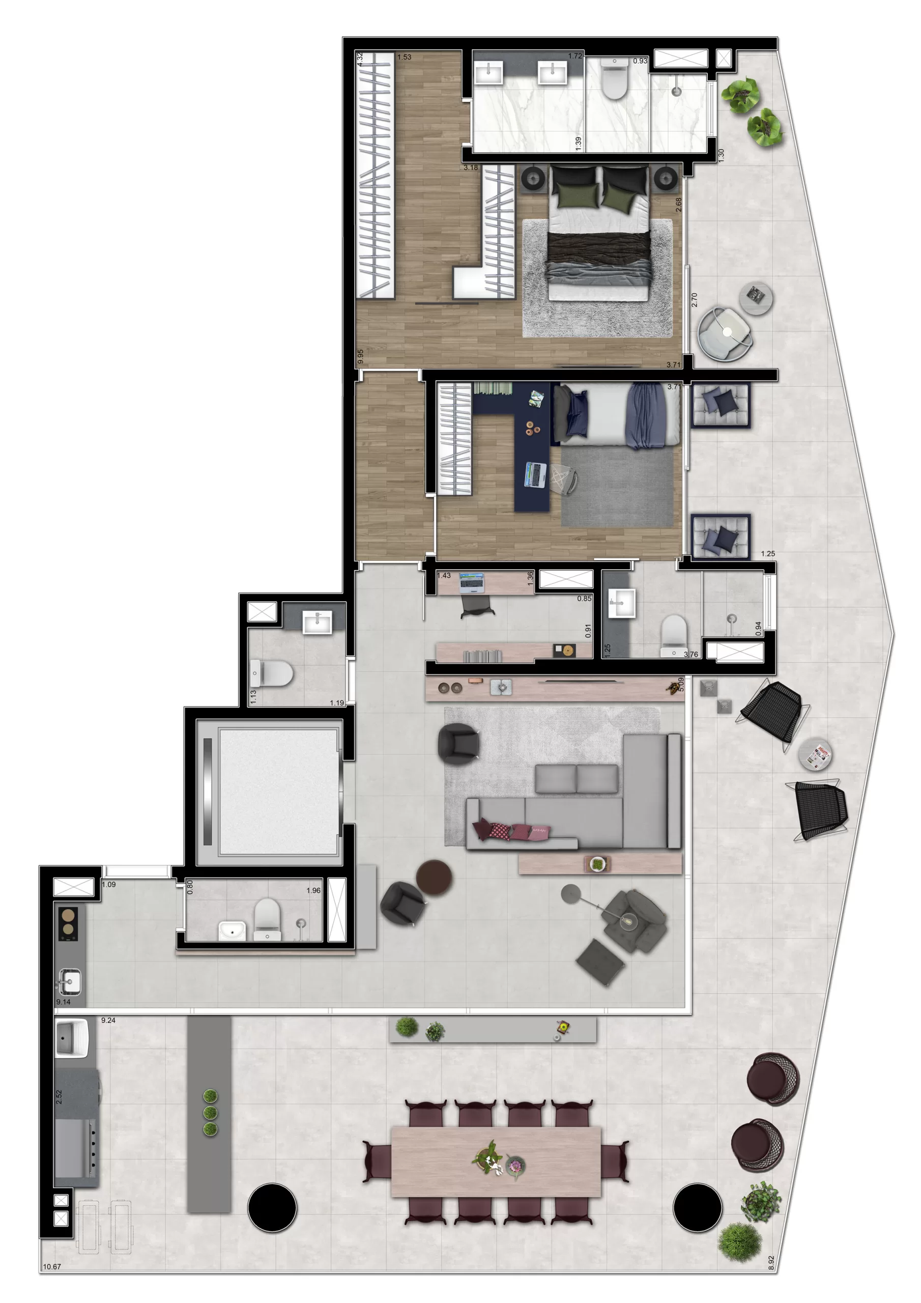 3-dorm154m² – VN Millennium Faria Lima